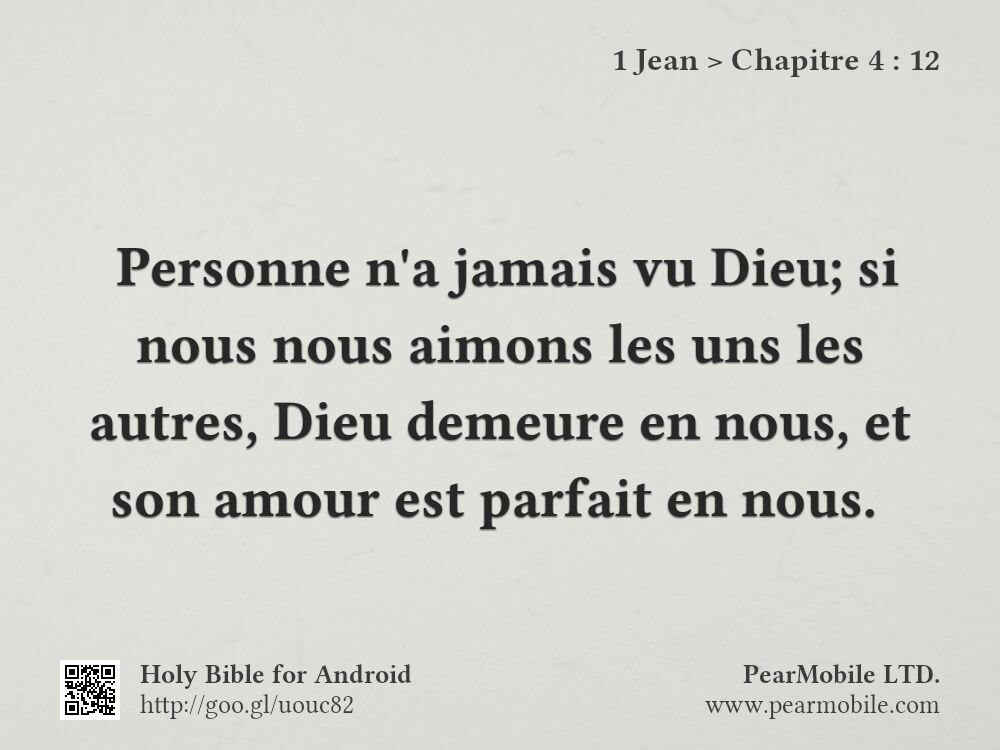1 Jean, Chapitre 4:12